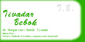 tivadar bebok business card