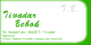 tivadar bebok business card